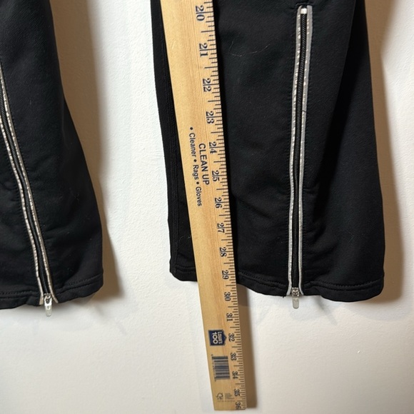 Nike Training Women Black White Stripe Tech Fleece Dri-Fit Zippered Ankle Pants - Picture 10 of 11